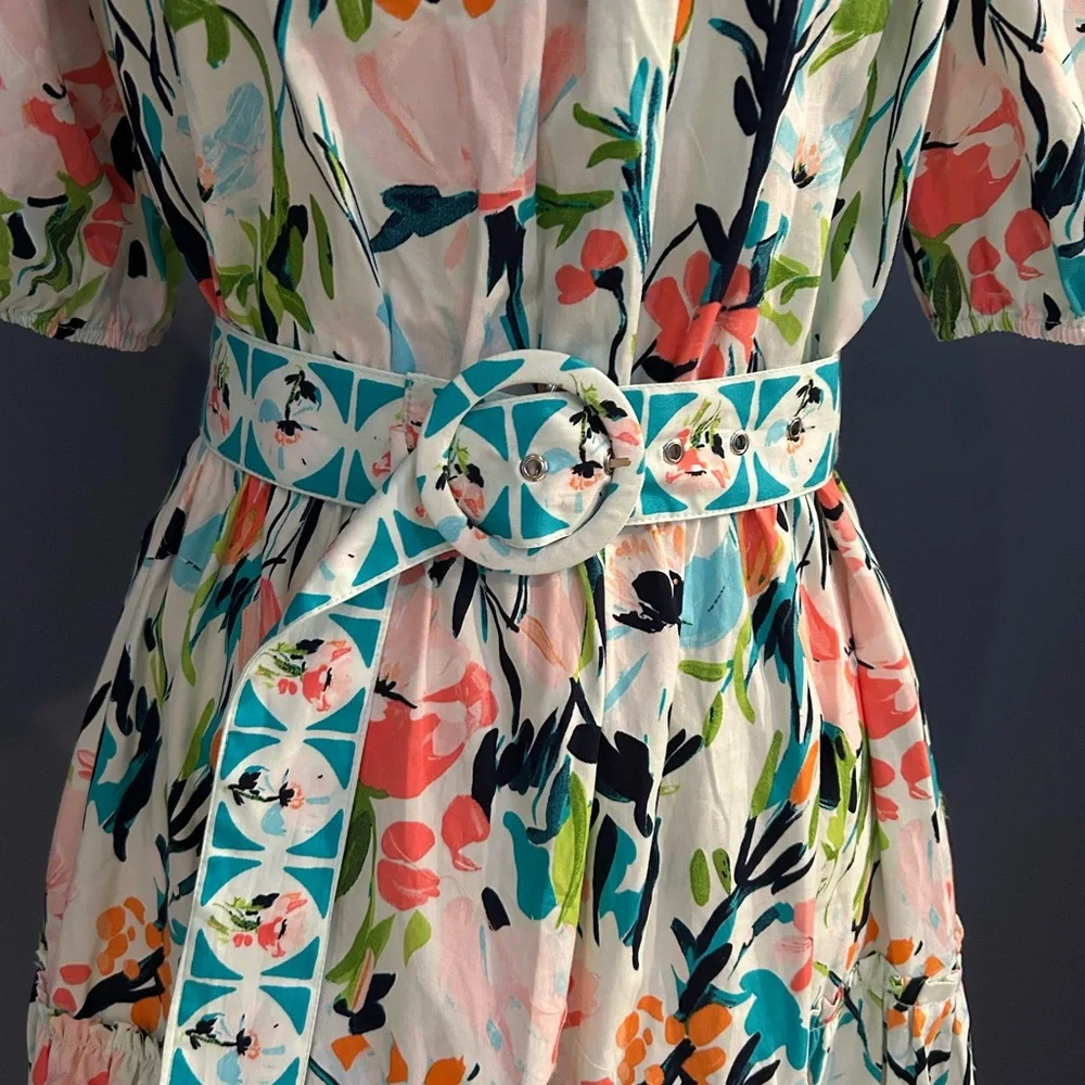 Crown & Ivy Multicolor Floral Maxi Dress Size Large - Picture 3 of 7